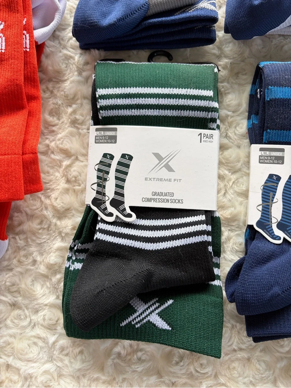New Set of 5 Pairs of Compression Socks Size Large/XL